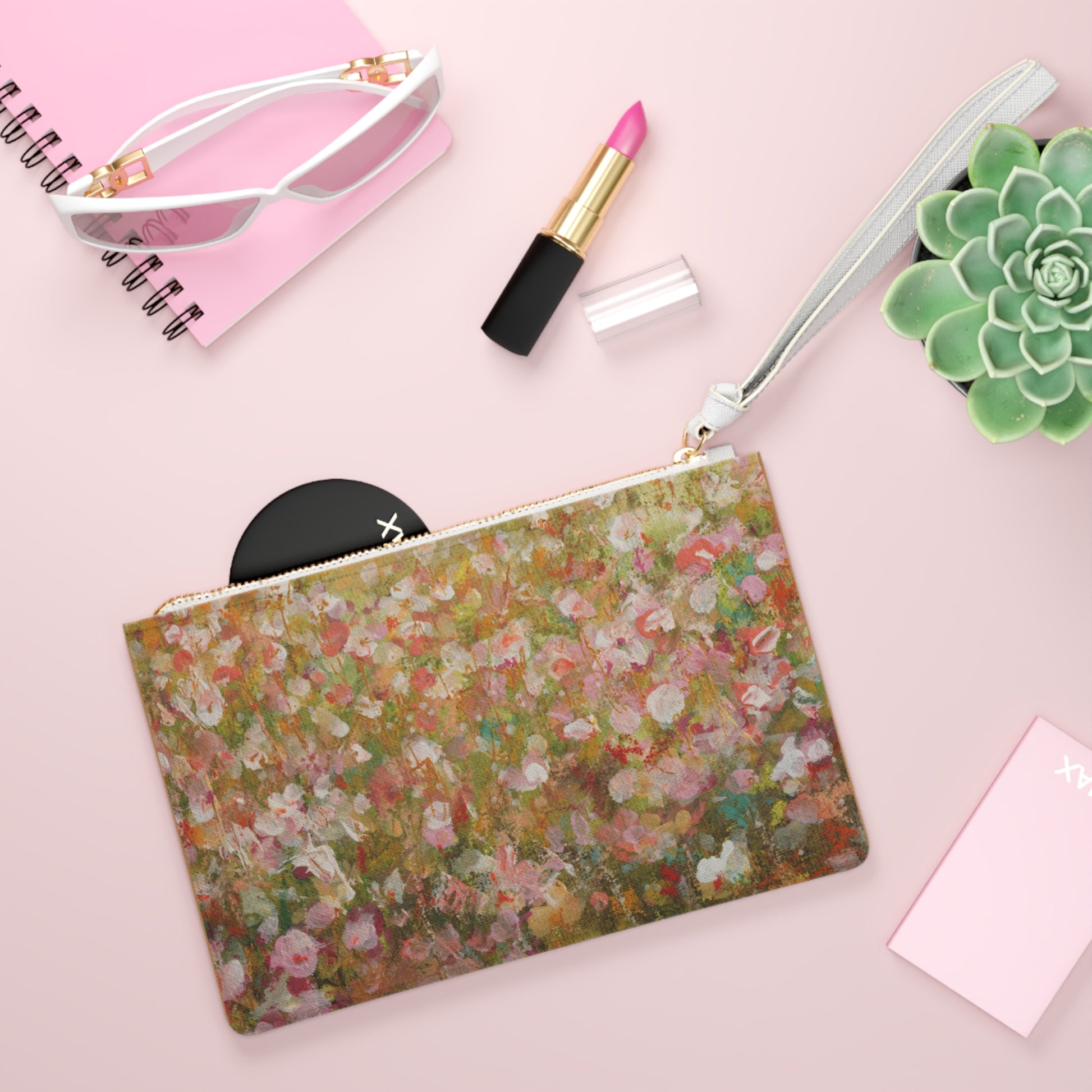 Hand-painted Floral Clutch
