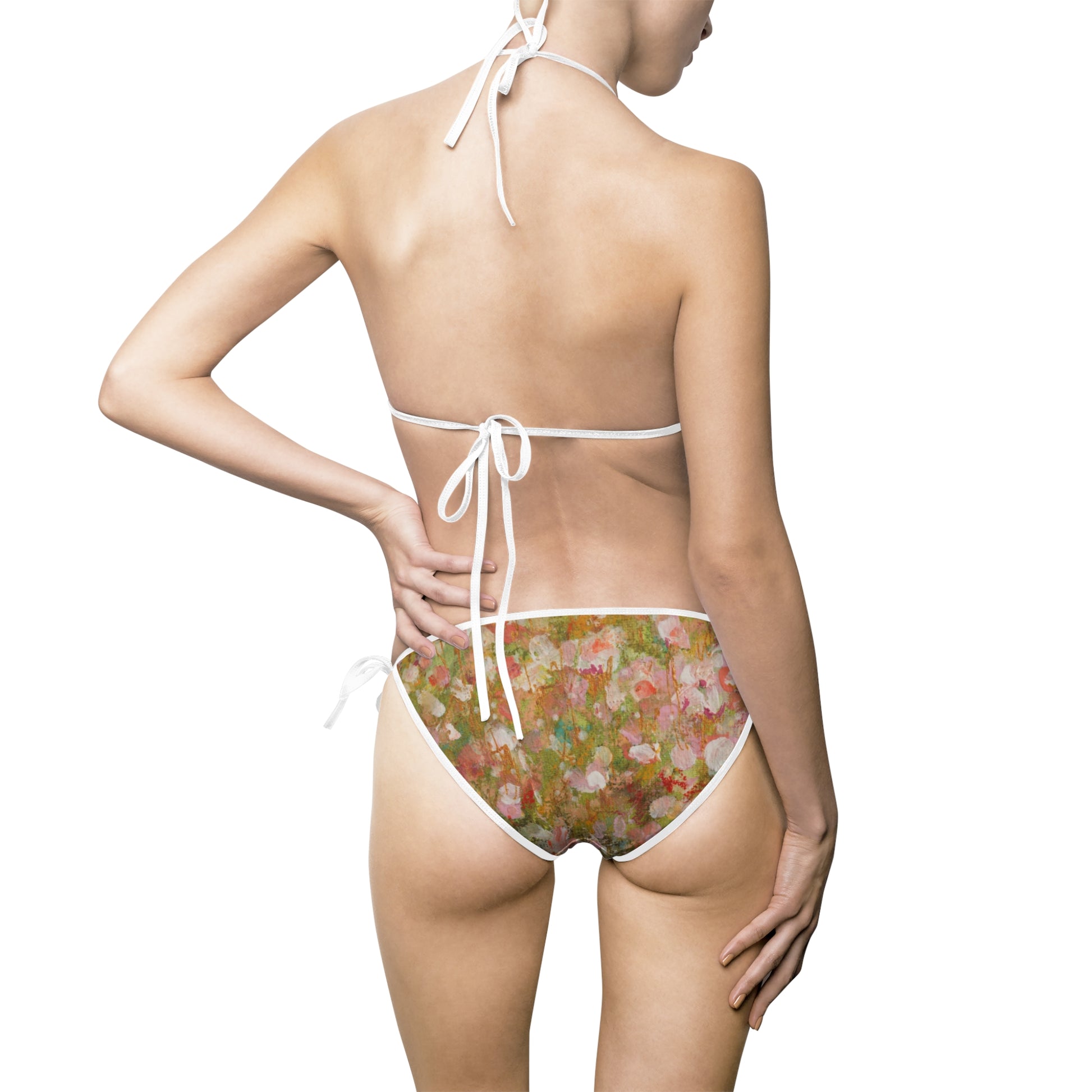 Hand-Painted Floral Bikini Swimsuit