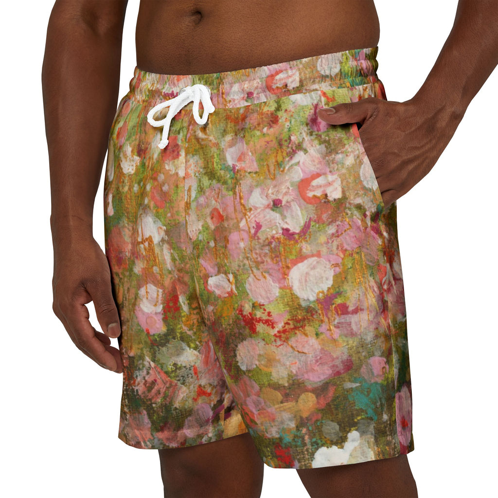 Hand-Painted Floral Swim Shorts