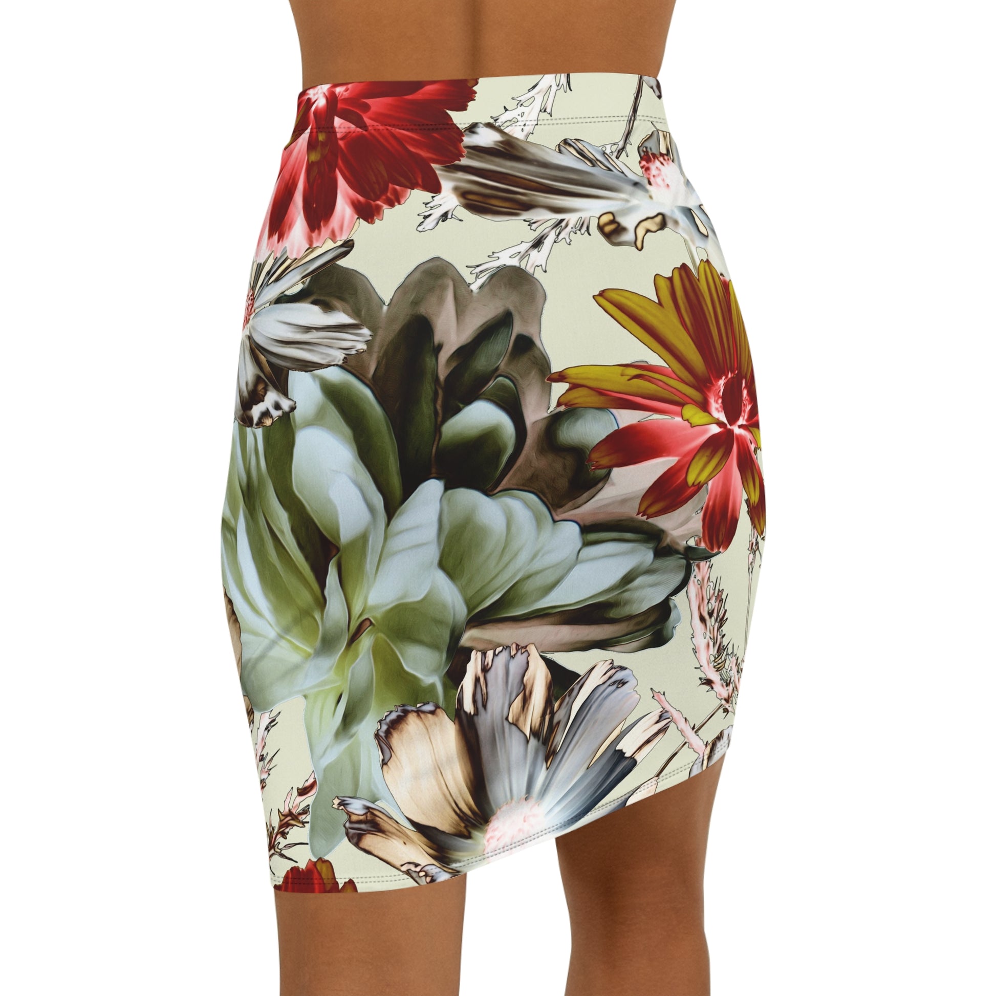 Tropical Floral Pencil Skirt