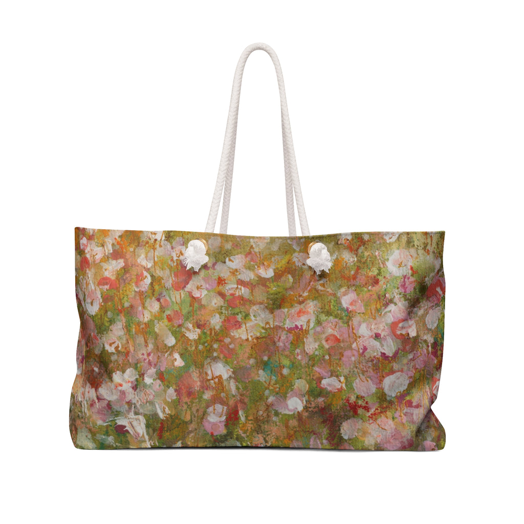Hand-Painted Floral  Beach Bag