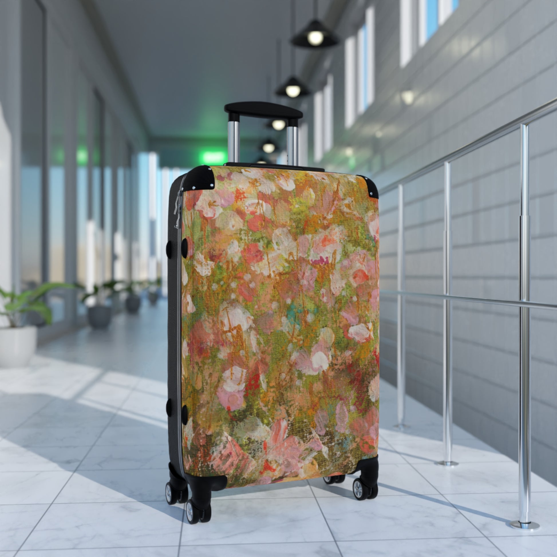 Hand-painted Floral Suitcase