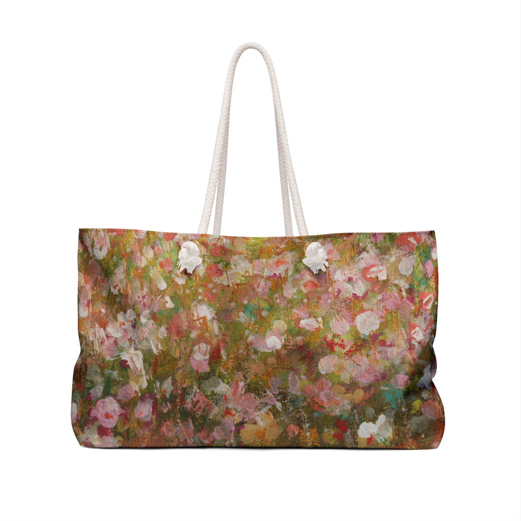 Hand-Painted Floral  Beach Bag
