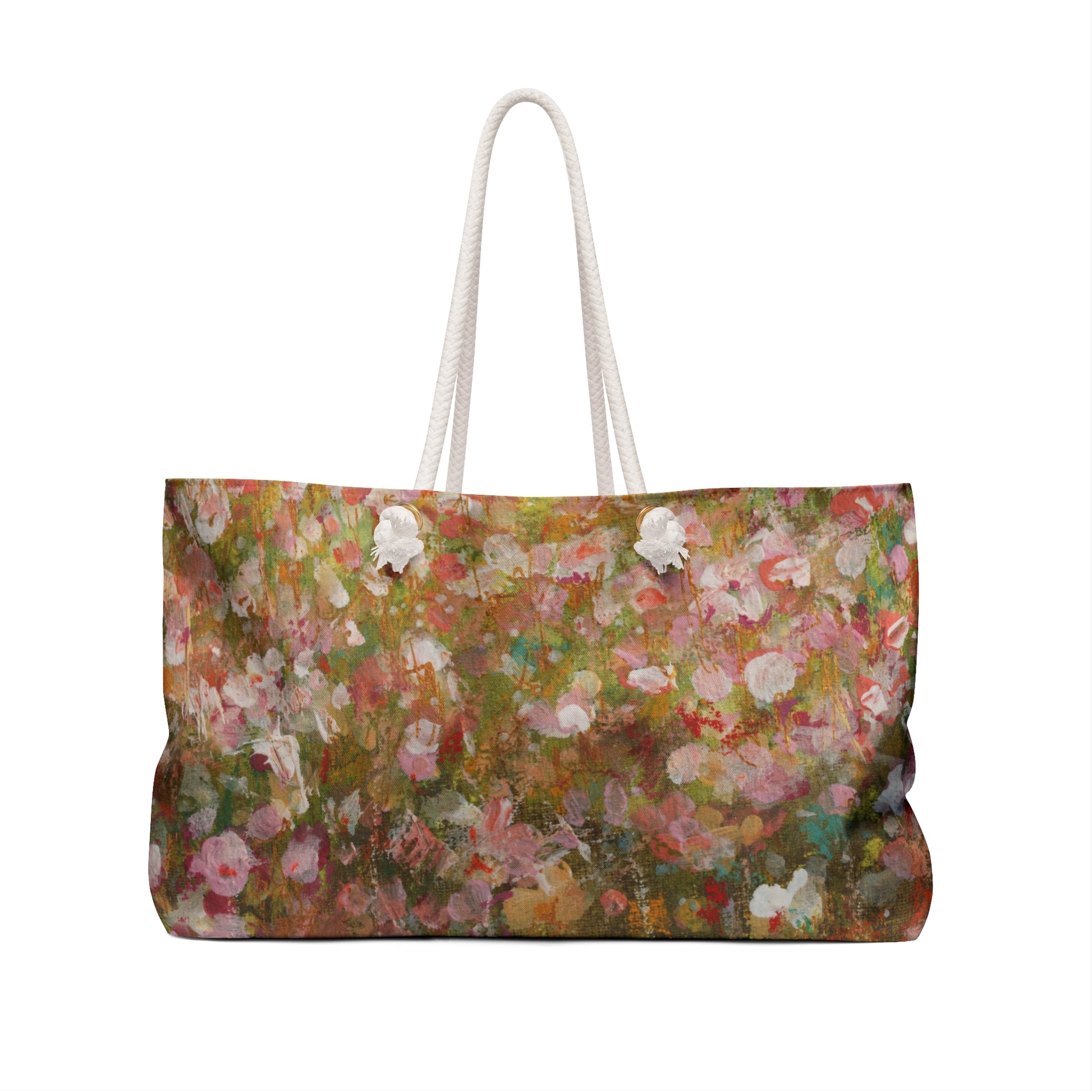 Hand-Painted Floral  Beach Bag