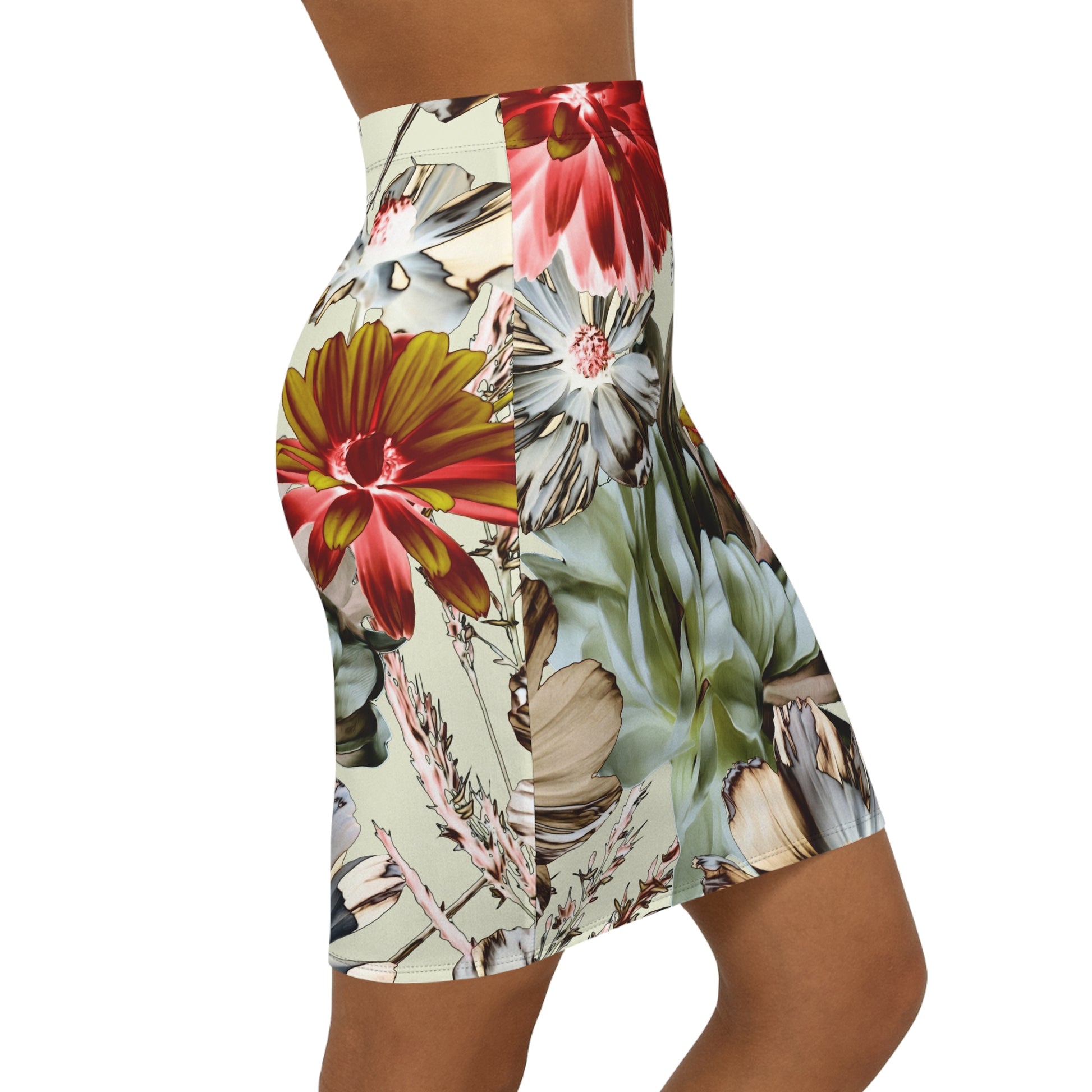 Tropical Floral Pencil Skirt