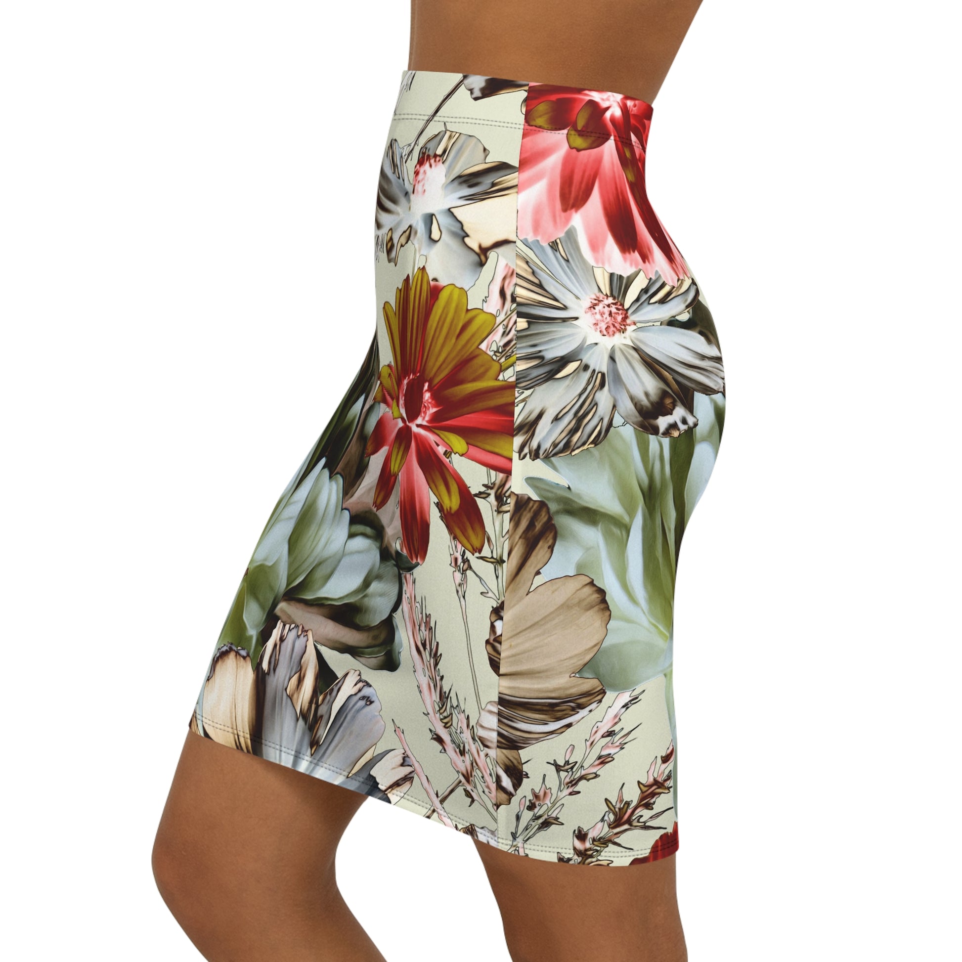 Tropical Floral Pencil Skirt