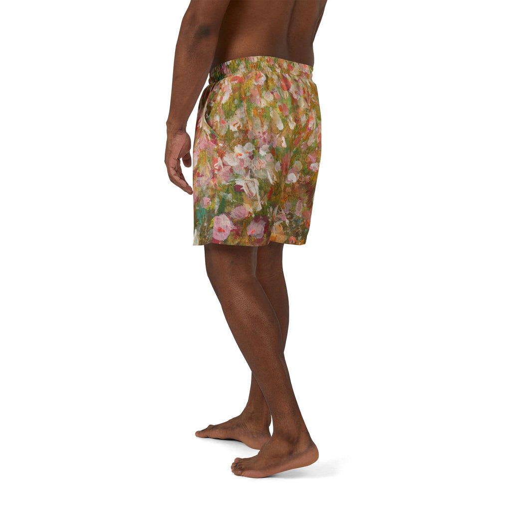 Hand-Painted Floral Swim Shorts
