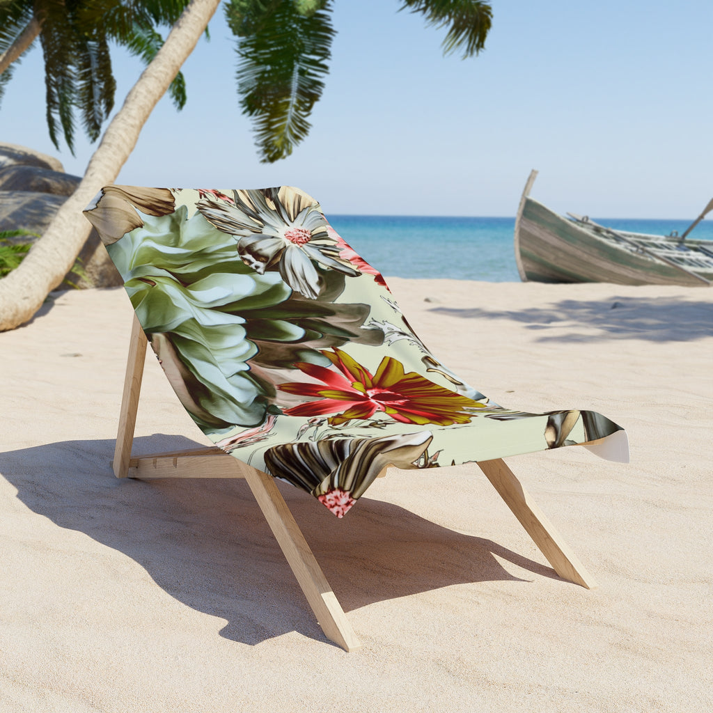 Tropical Floral Beach Towel