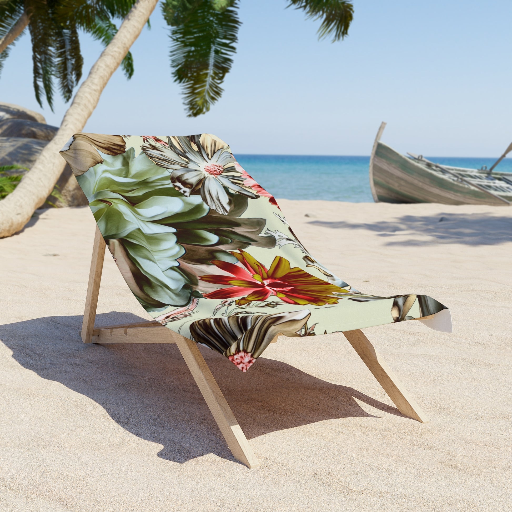 Tropical Floral Beach Towel