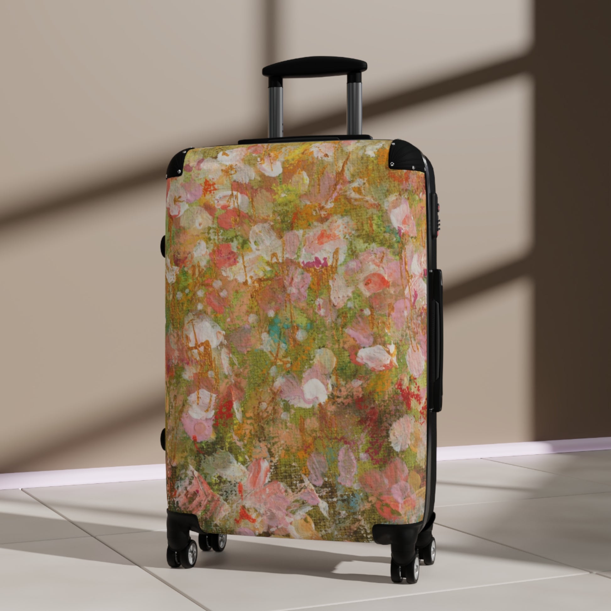 Hand-painted Floral Suitcase