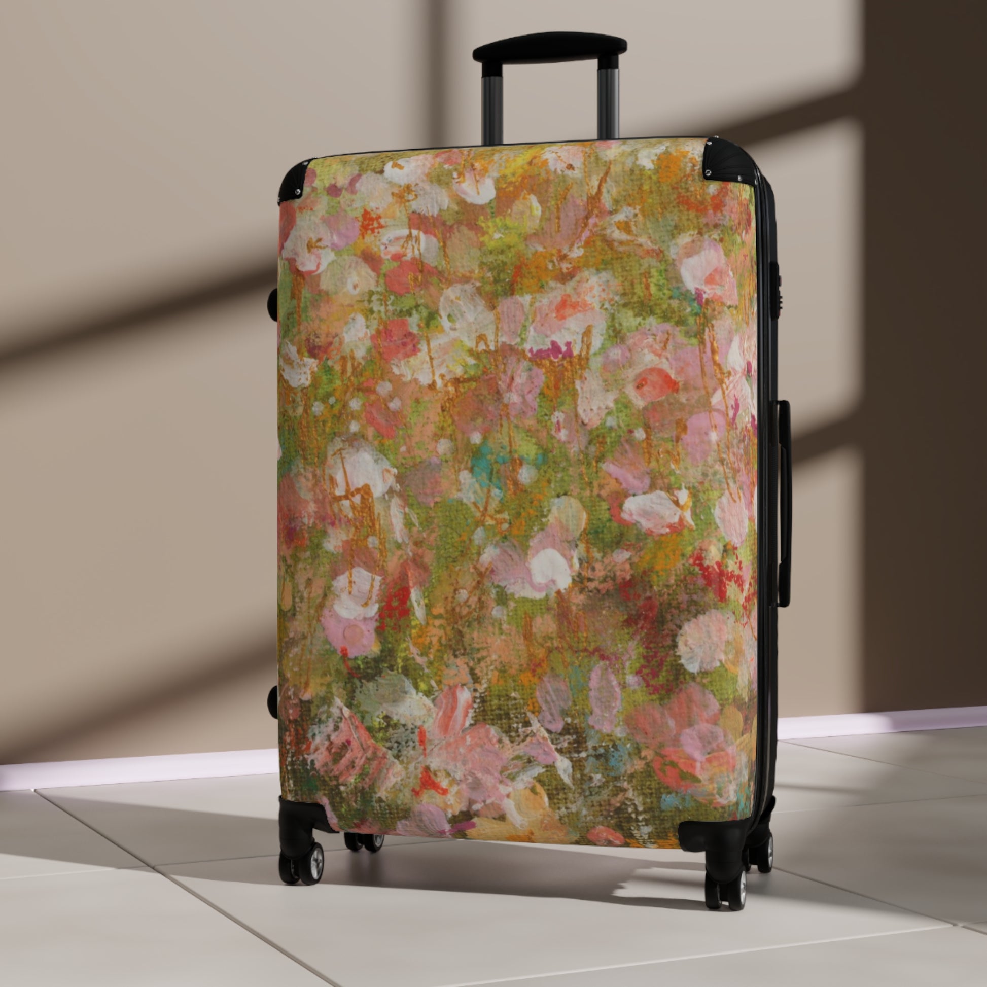 Hand-painted Floral Suitcase