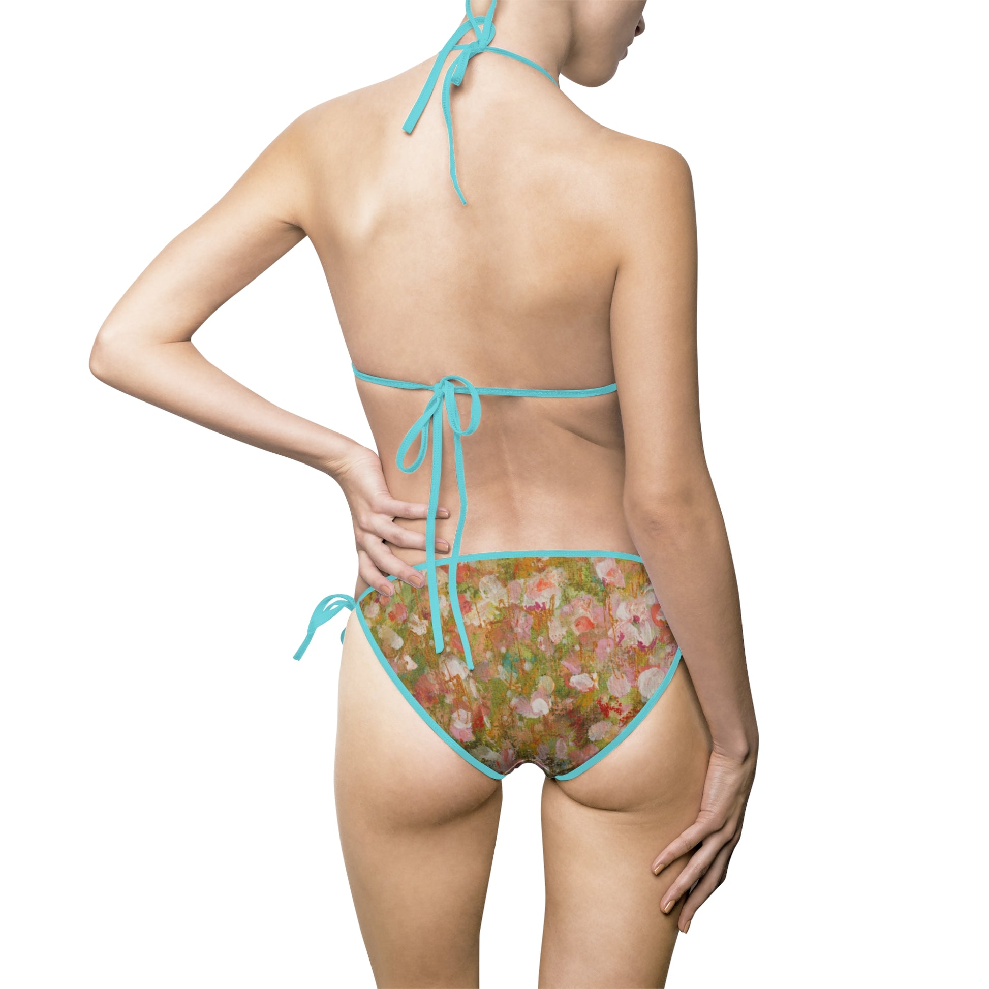 Hand-Painted Floral Bikini Swimsuit
