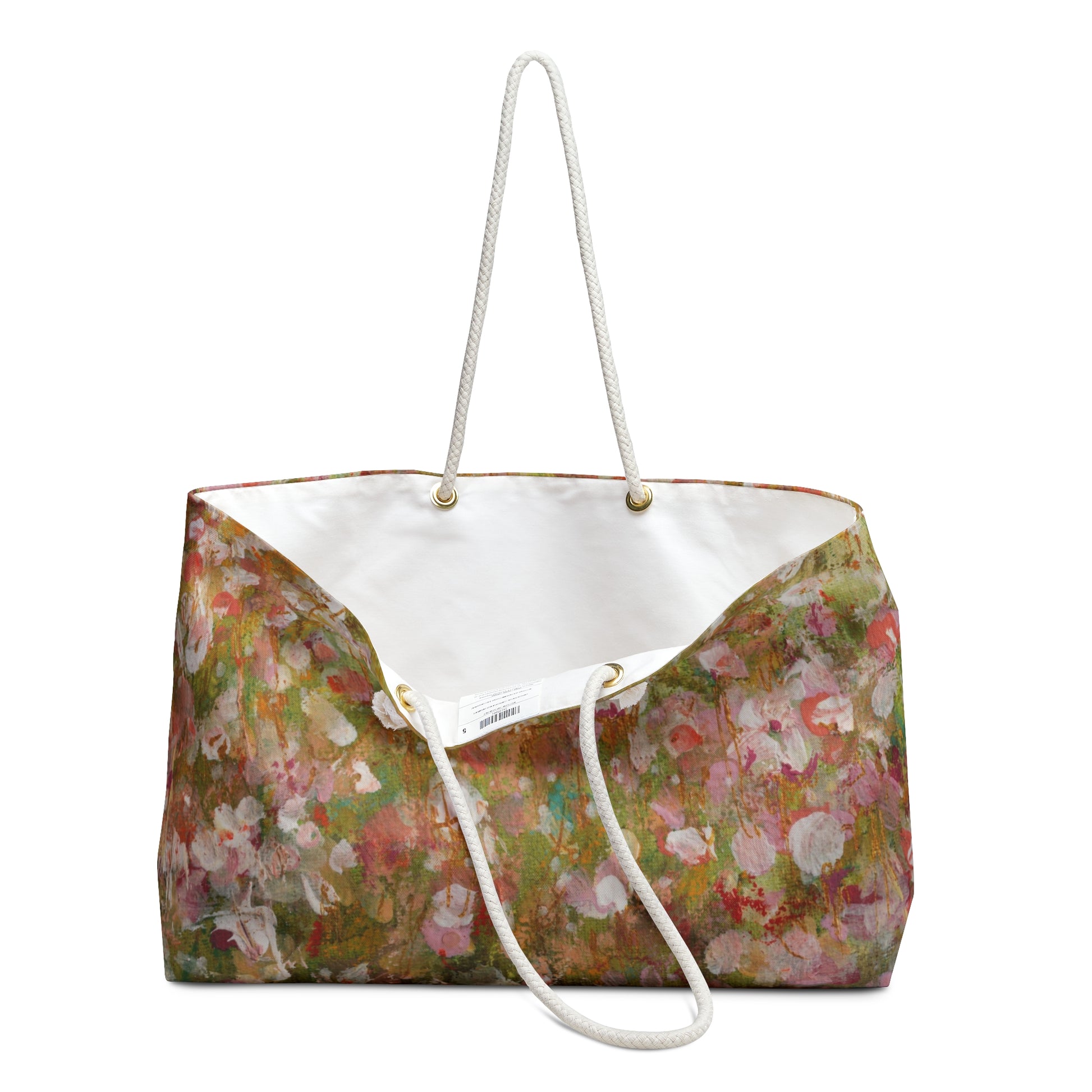 Hand-Painted Floral  Beach Bag