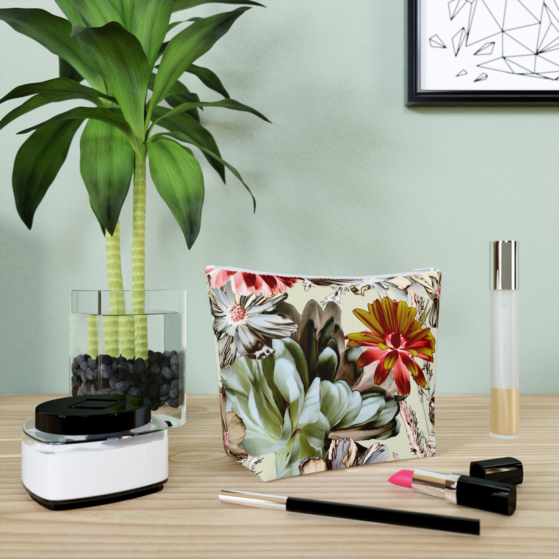 Tropical Floral Cosmetic Bag